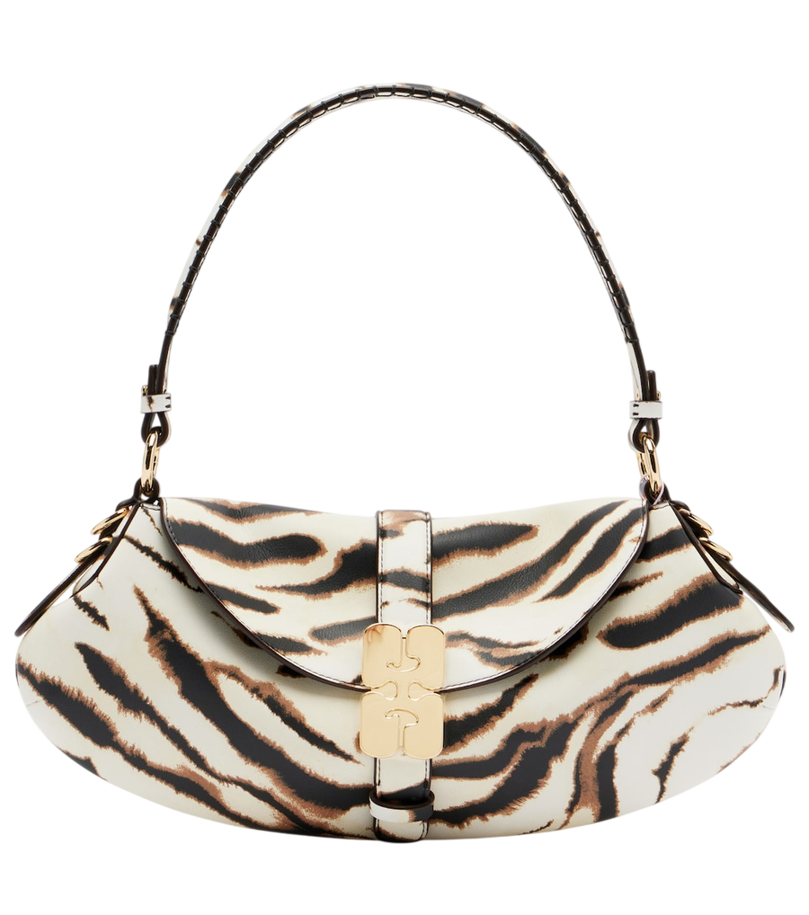 Ganni B-Kat Small zebra-print shoulder bag