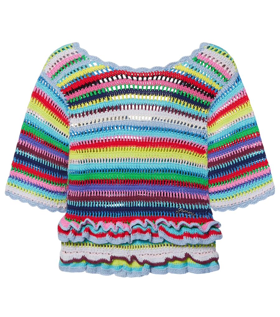 Ganni Crocheted cotton top