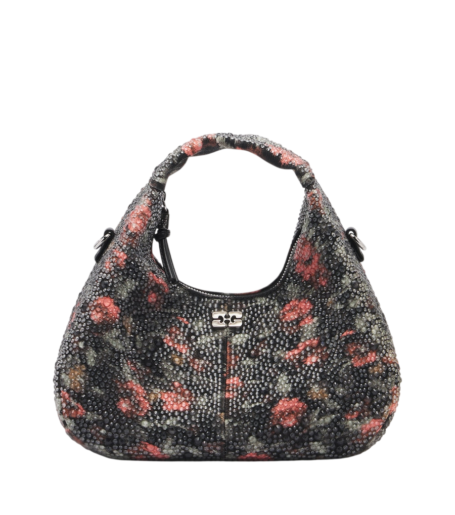 Ganni Mini embellished floral top-handle bag
