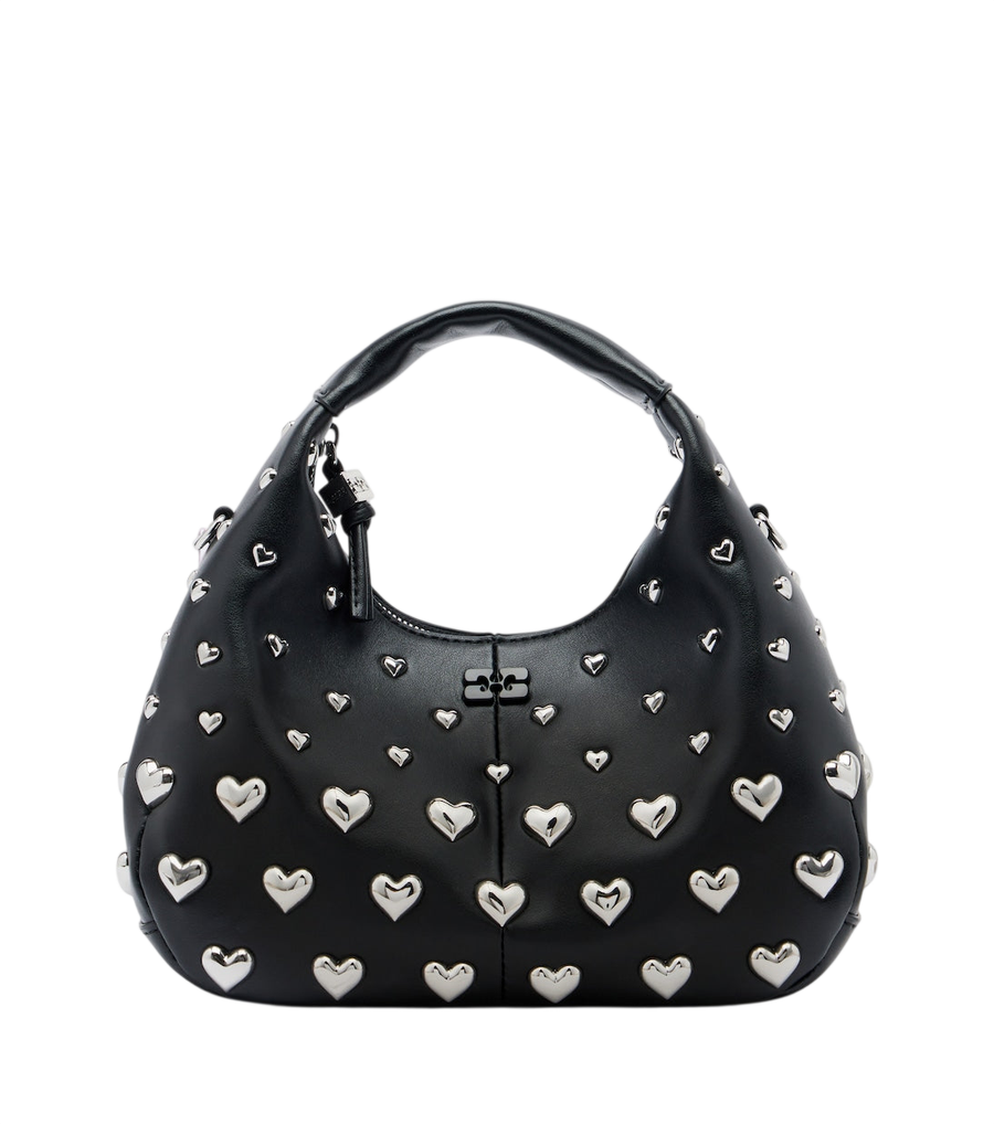 Bolso mini con asa superior y tachuelas de Ganni