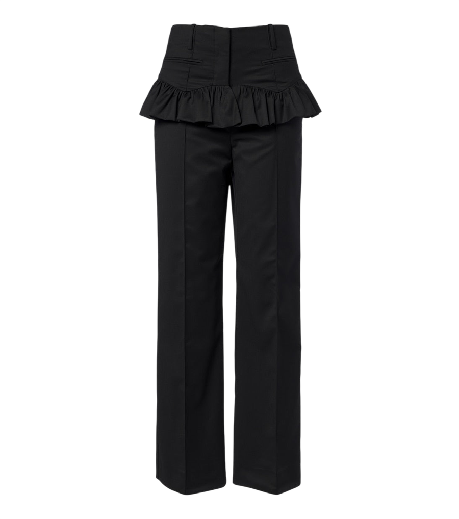 Ganni Ruffled straight pants