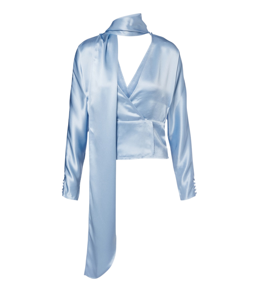 Ganni Scarf-detail blouse