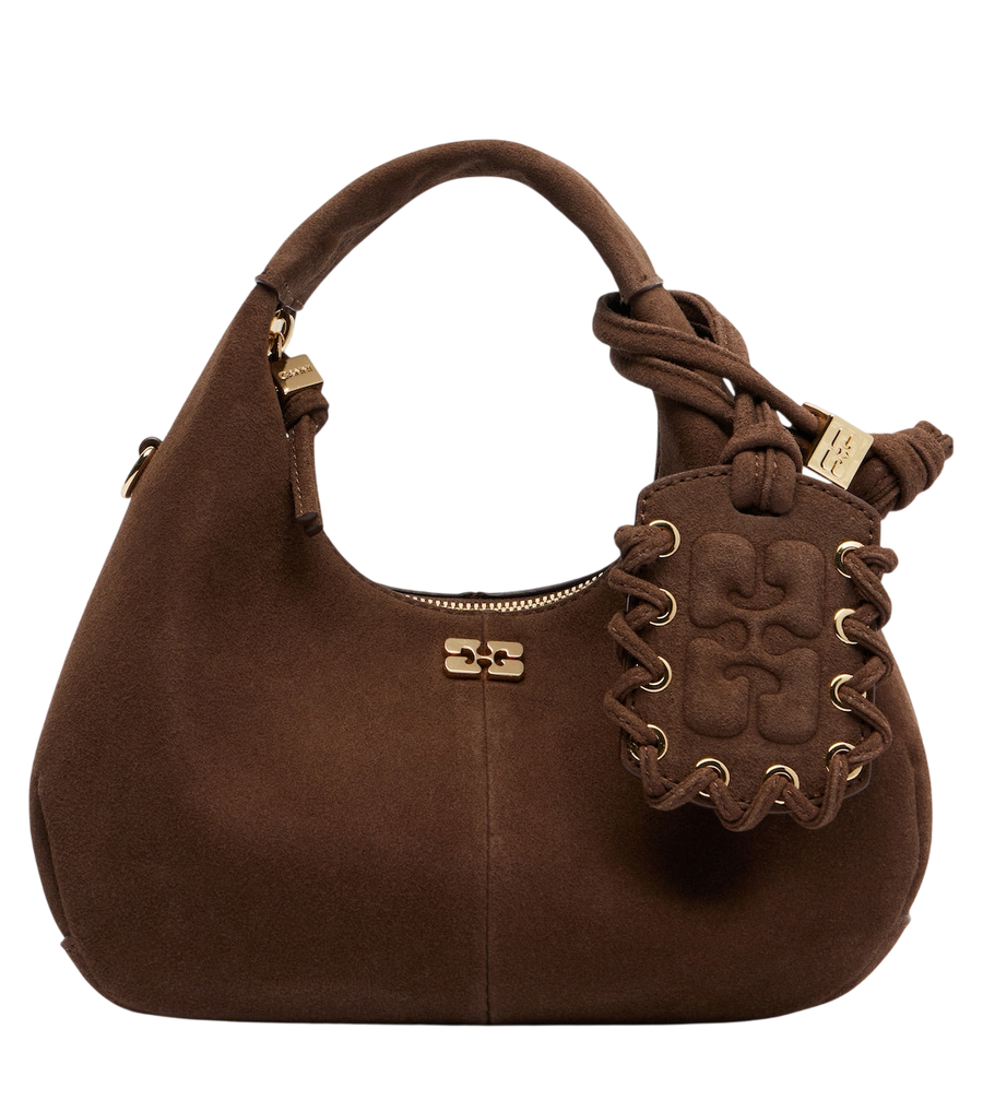 Sac à main à poignée supérieure en daim Ganni
