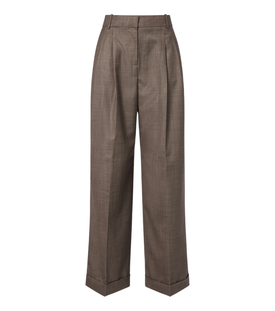 Ganni Wool-blend wide-leg pants