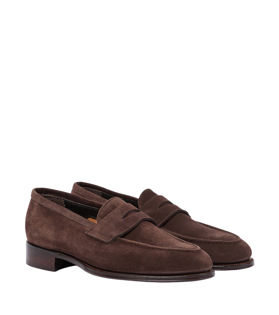 George Cleverley Bradley II suede penny loafers