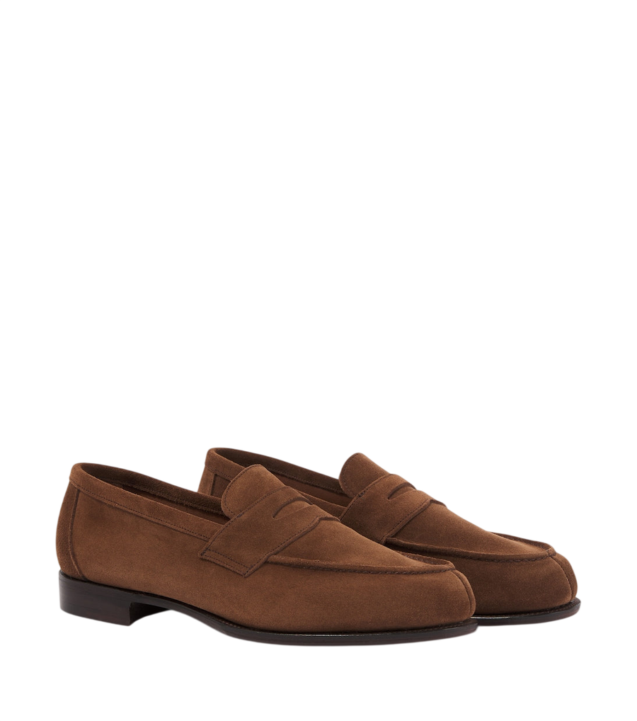 George Cleverley Cannes suede penny loafers