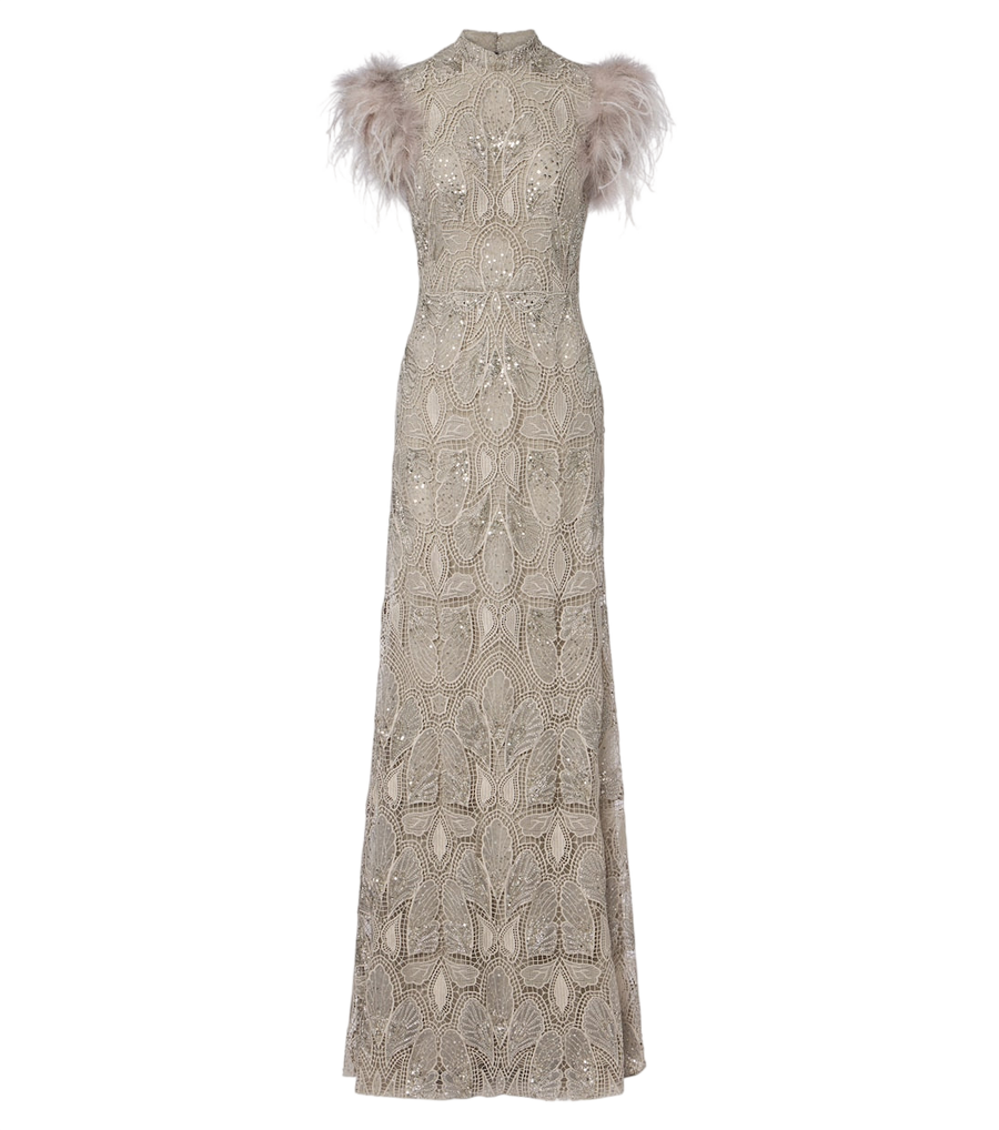 Georges Hobeika Embellished guipure lace gown