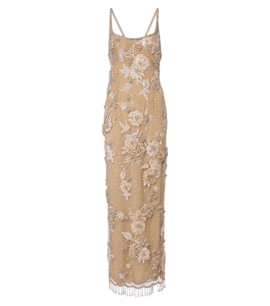 Georges Hobeika Embellished open-back tulle gown