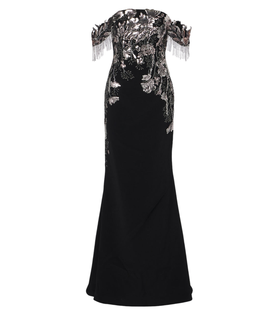 Robe bustier en velours ornée de Georges Hobeika