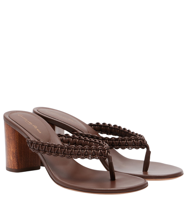 Gianvito Rossi Braided leather thong sandals