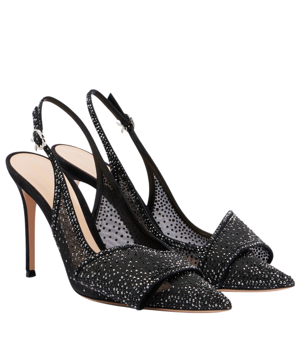 Gianvito Rossi Décolleté slingback decorate con cristalli