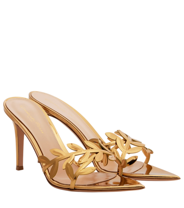 Gianvito Rossi Flavia mirrored leather mules