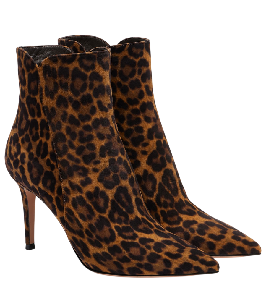 Gianvito Rossi Levy 85 leopard-print suede ankle boots