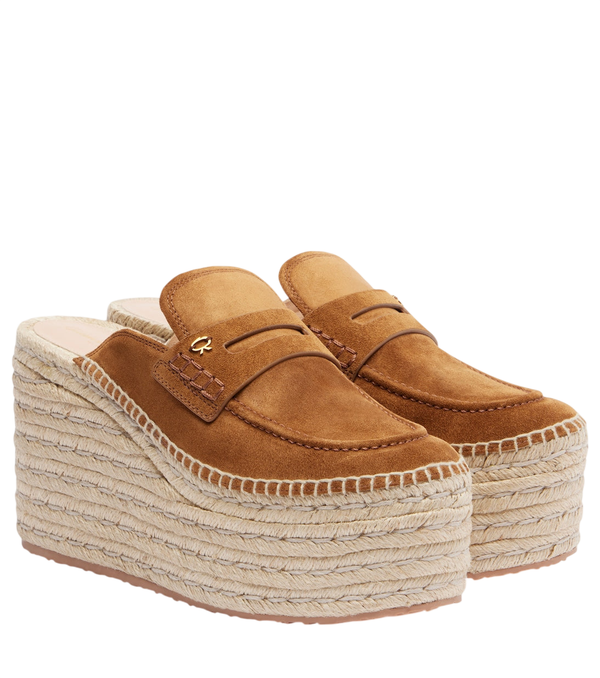 Gianvito Rossi Maxilla suede espadrille wedges