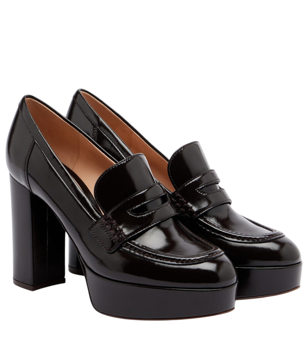 Gianvito Rossi Sapatos de salto mocassim em verniz
