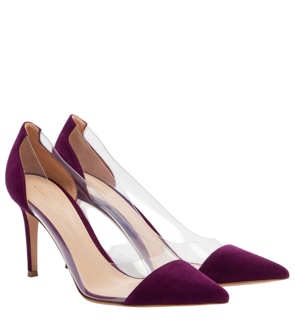 Gianvito Rossi Sapatos de salto alto Plexi em camurça e TPU