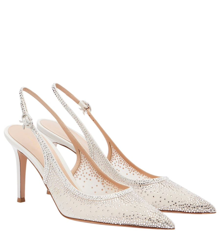 Gianvito Rossi Regina sapatos de salto alto em couro com detalhes bordados
