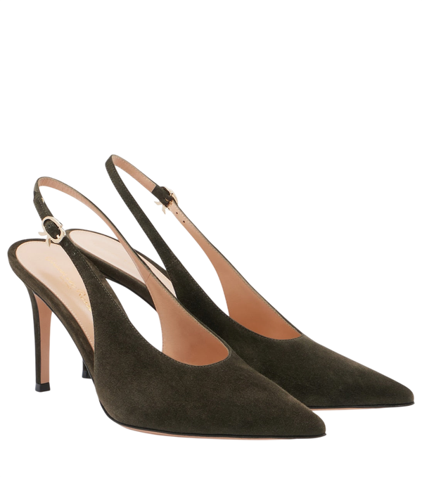 Zapatos de tacón destalonados Robbie de ante de Gianvito Rossi