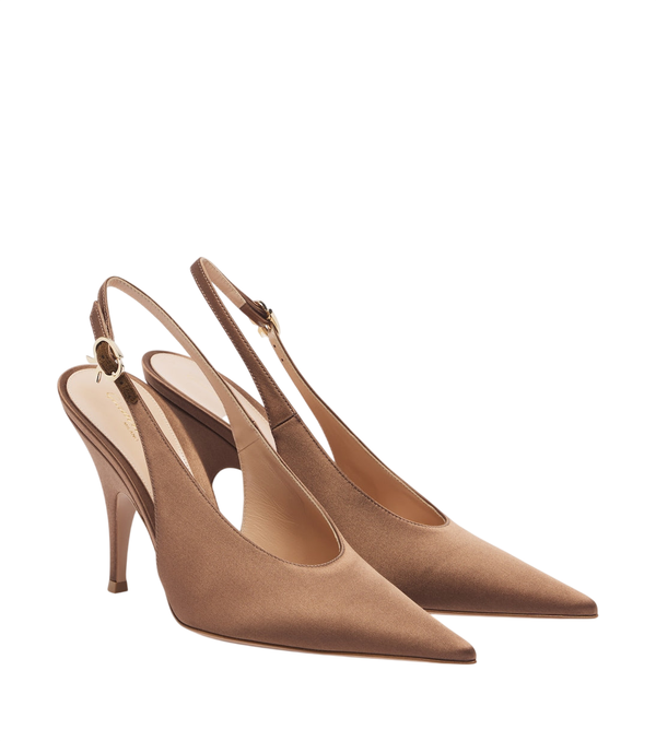 Zapatos de salón destalonados de satén Sofia de Gianvito Rossi