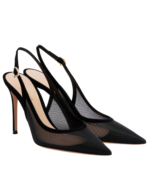 Zapatos de salón destalonados de Gianvito Rossi con ribete de ante
