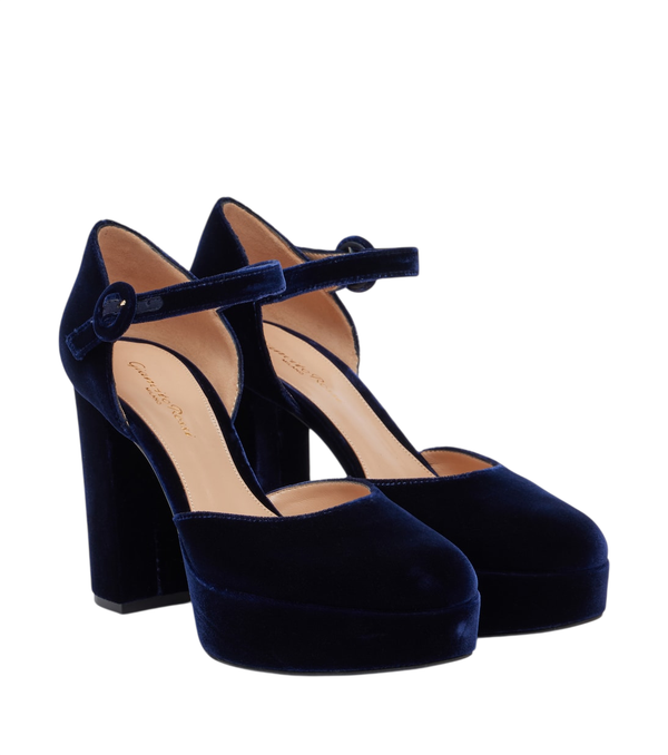 Gianvito Rossi Décolleté in velluto con plateau