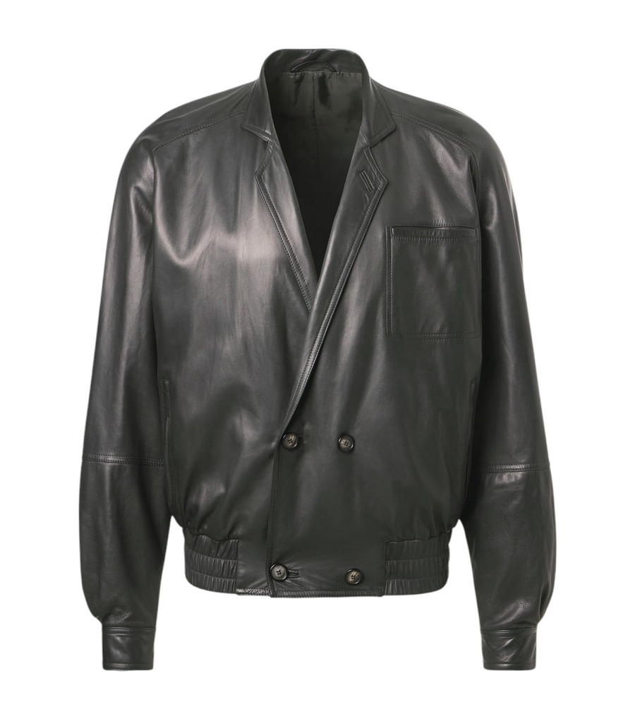 Giorgio Armani Archivio leather bomber jacket
