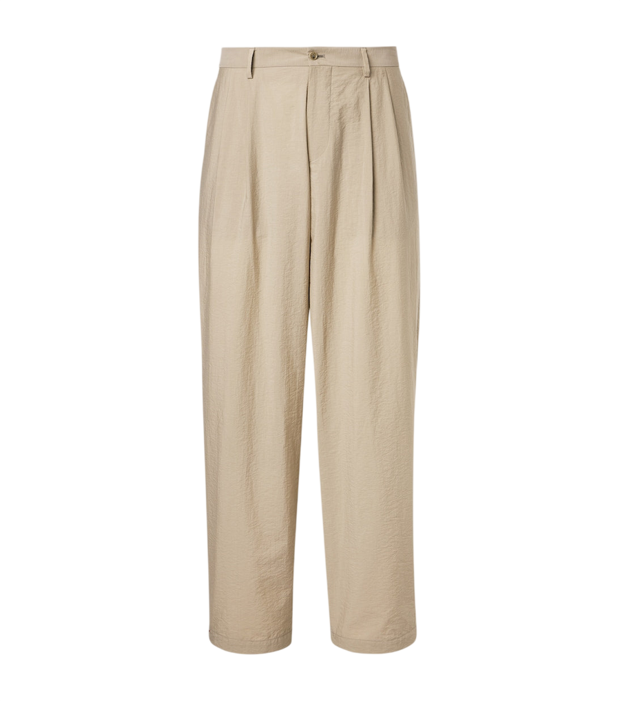 Giorgio Armani Archivio pleated cotton-blend straight pants