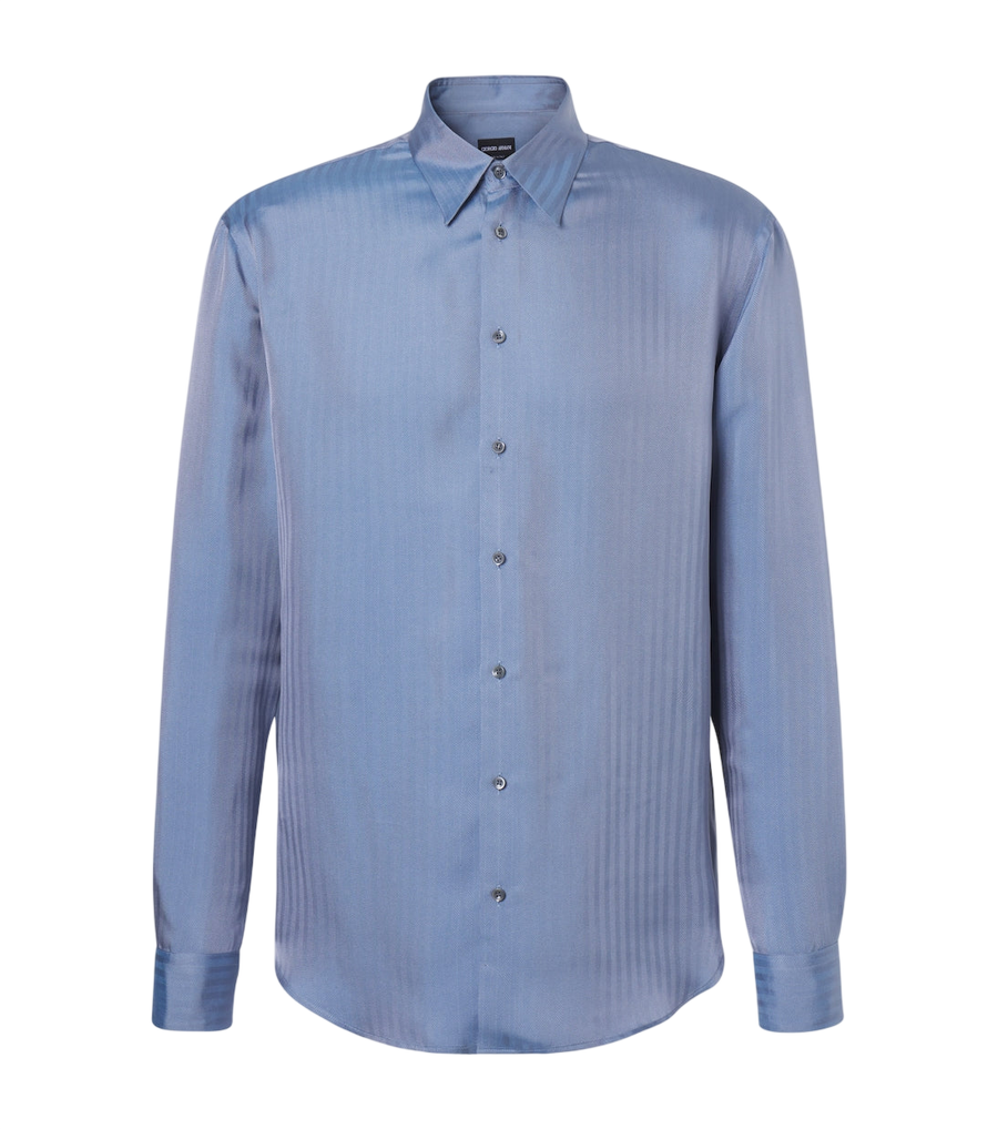 Giorgio Armani Chevron silk jacquard shirt