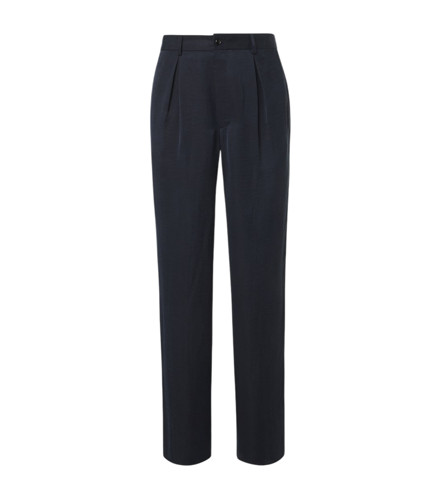 Giorgio Armani Pleated satin wide-leg pants