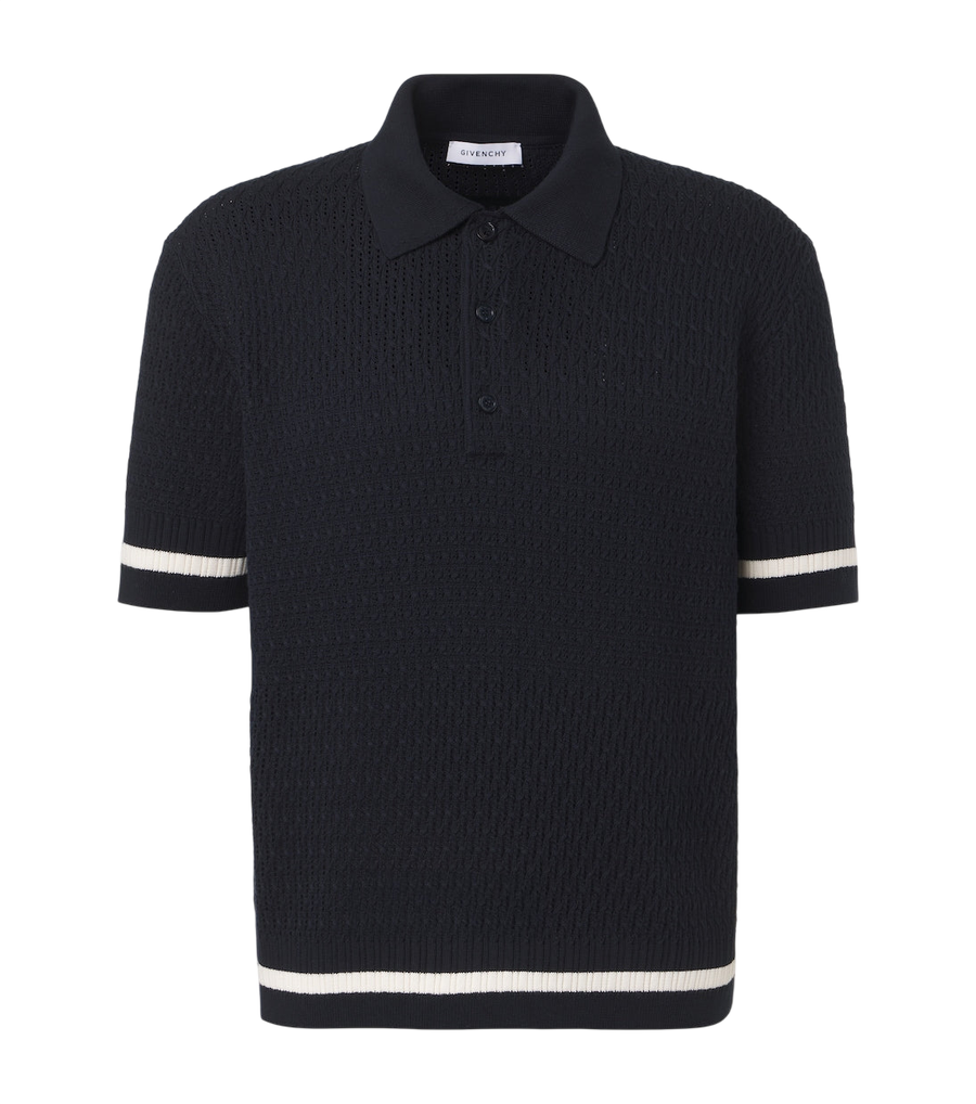 Givenchy Crochet cotton polo shirt