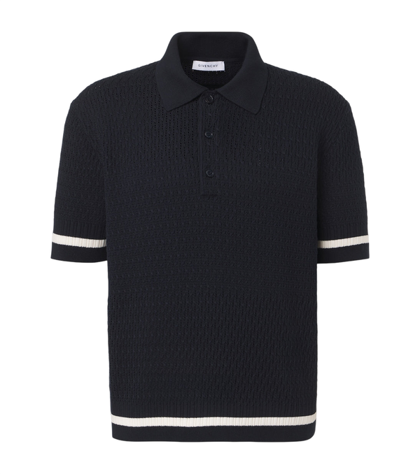 Givenchy Crochet cotton polo shirt