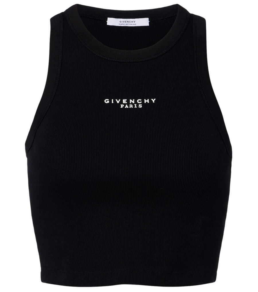 Camiseta de tirantes corta de algodón con logo de Givenchy