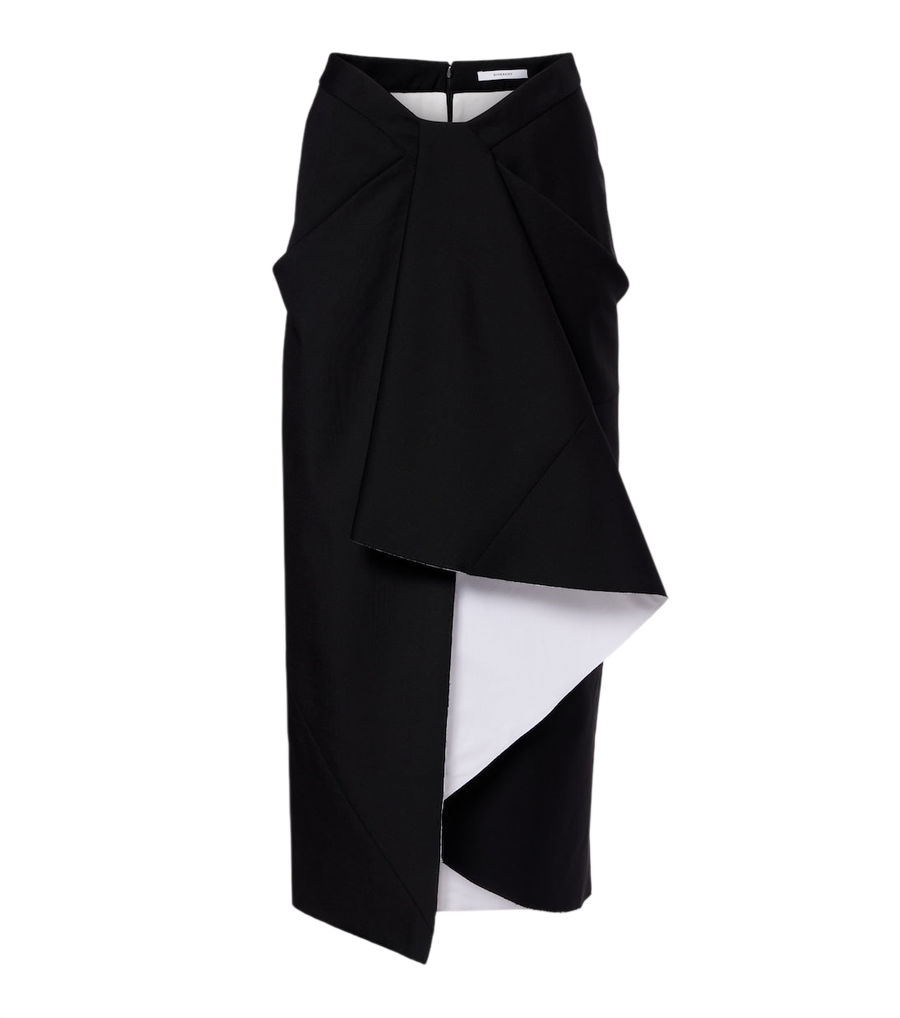 Givenchy Draped wool and mohair midi skirt
