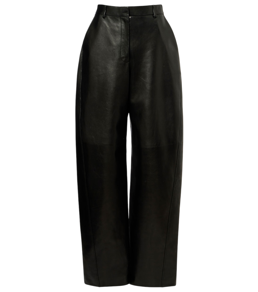 Givenchy High-rise leather barrel-leg pants