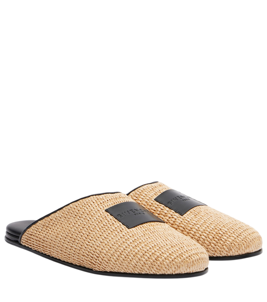 Givenchy Etichetta mules intrecciate con finiture in pelle