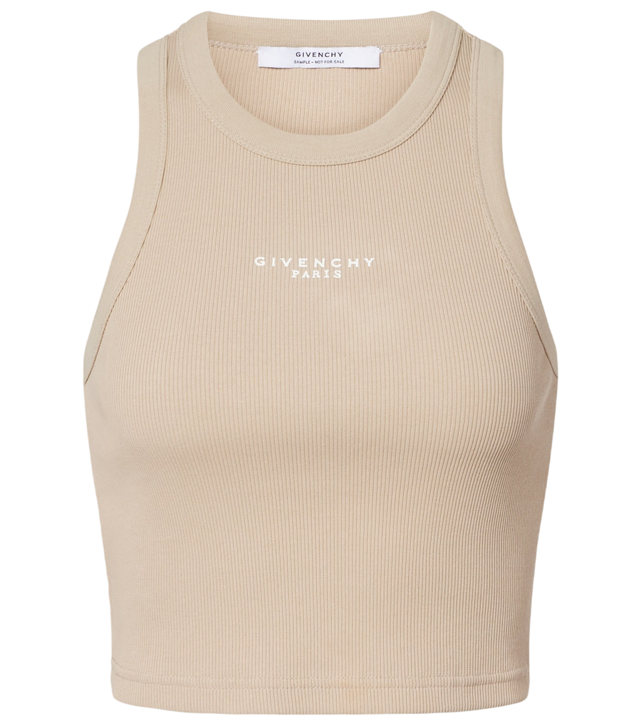 Givenchy Logo cropped cotton jersey tank top
