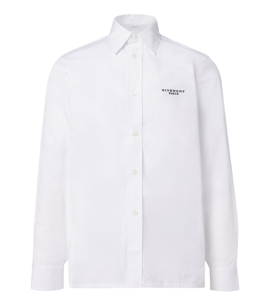 Givenchy Logo embroidered cotton poplin shirt