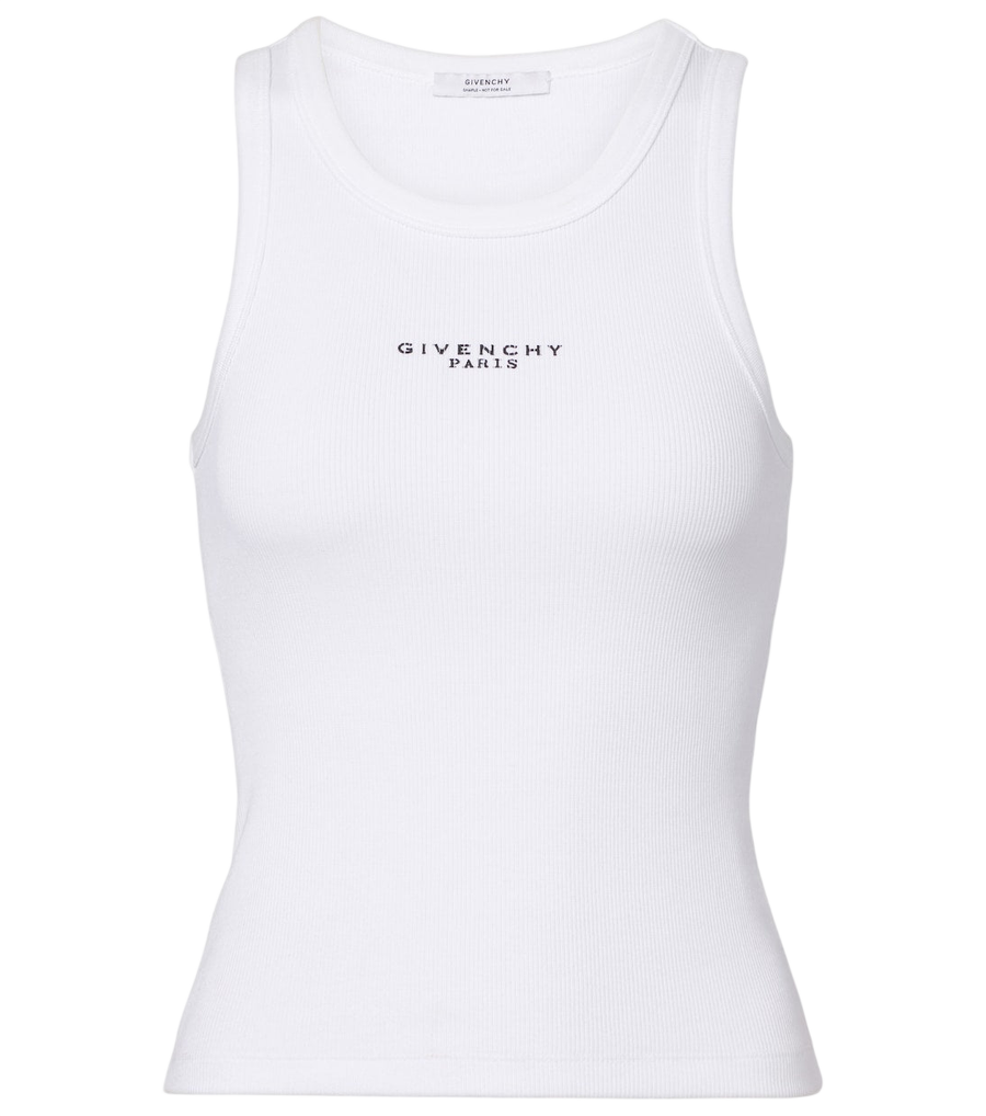 Débardeur en jersey de coton côtelé à logo Givenchy
