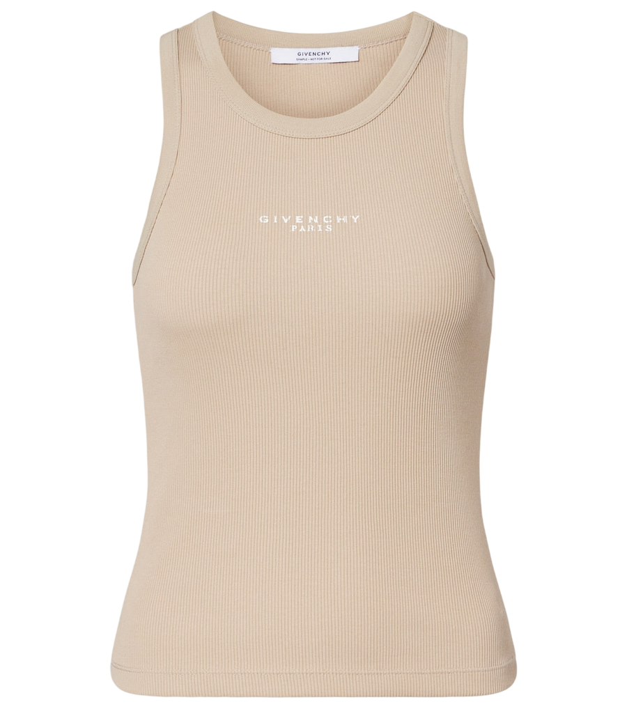 Débardeur en jersey de coton côtelé à logo Givenchy
