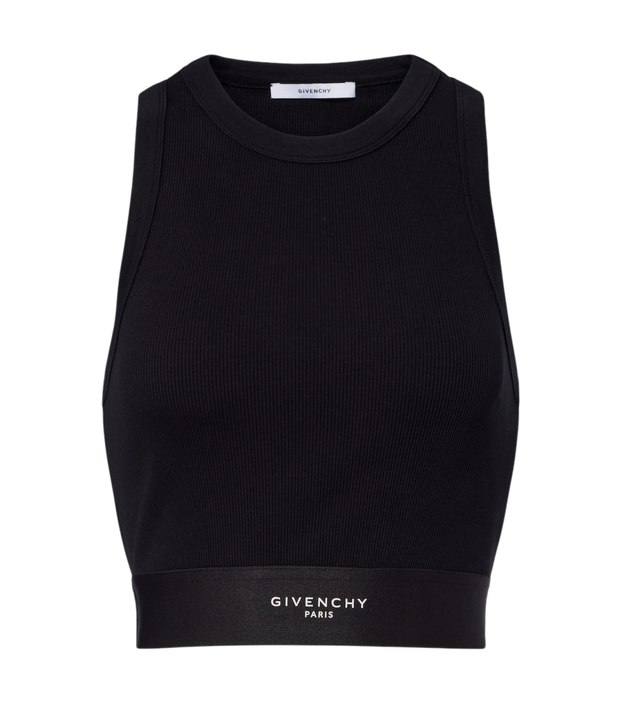 Débardeur court en coton côtelé à logo Givenchy