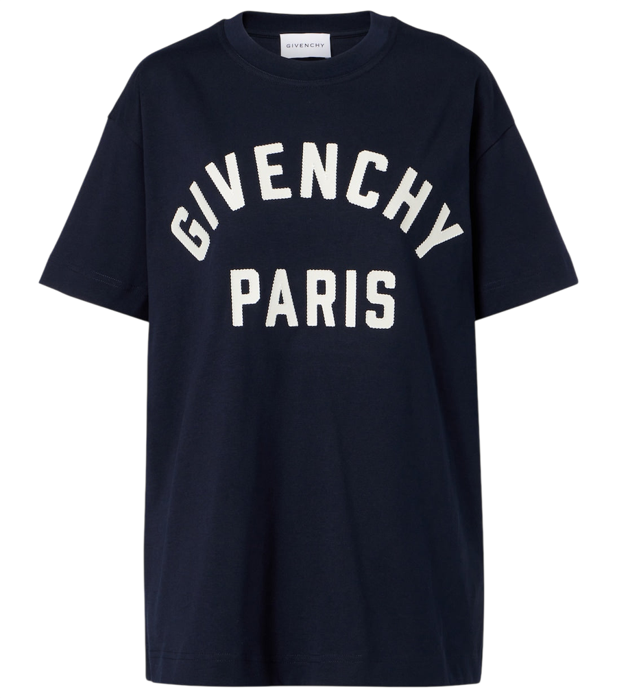Camiseta de punto de algodón con logotipo de Givenchy Paris