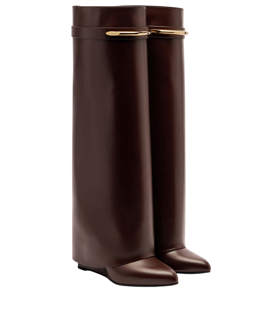 Givenchy Shark 95 leather knee-high boots