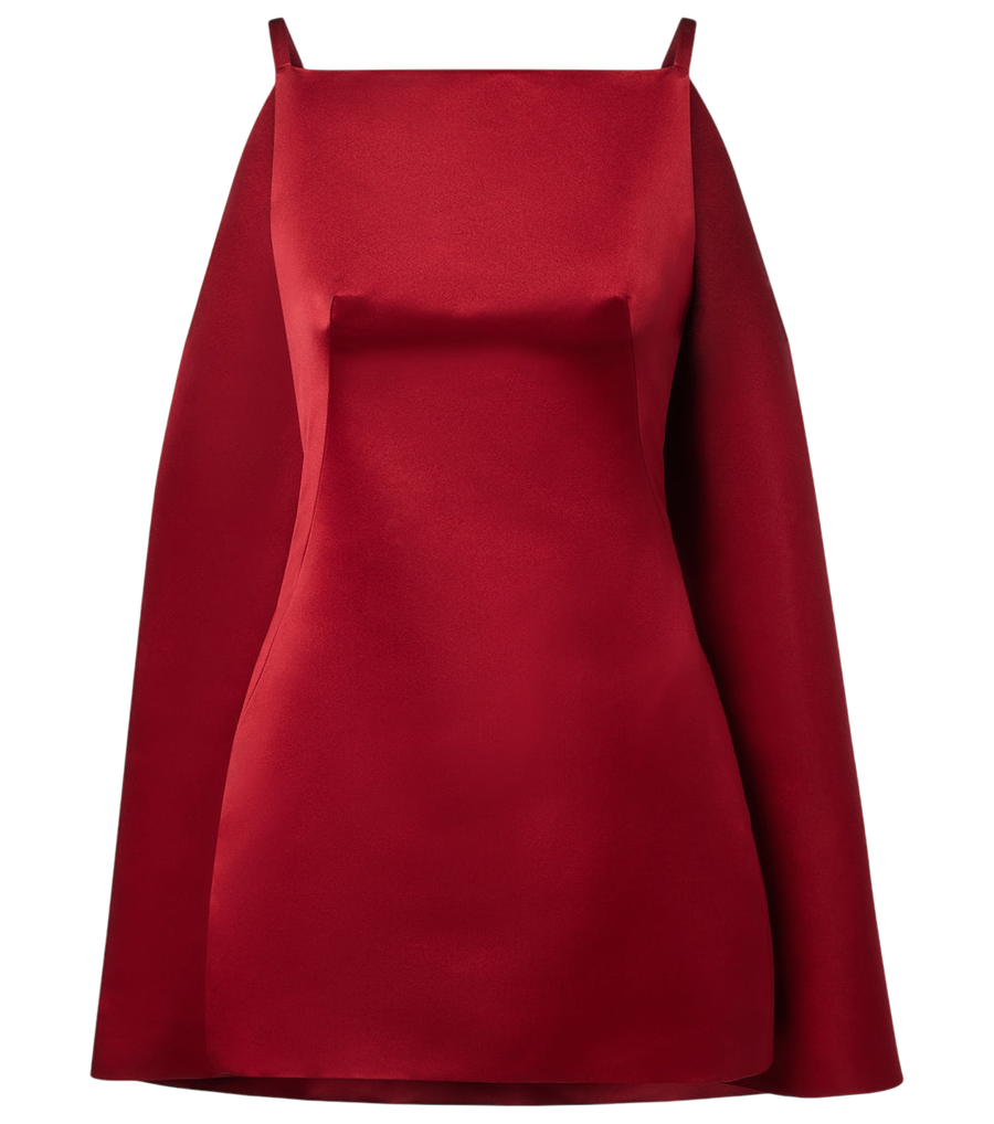 Givenchy Sliced caped silk duchess satin minidress