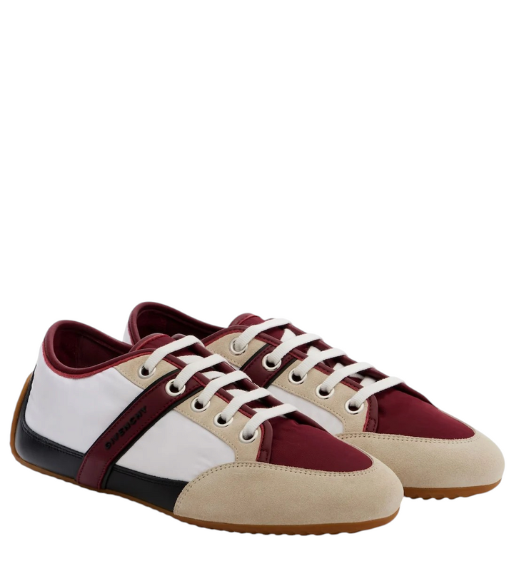 Givenchy Slim suede-trimmed sneakers [white-bg-processed] 1786495500931