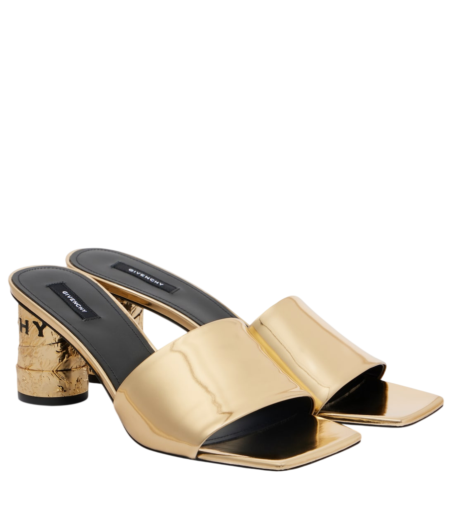 Givenchy Tape 65 mirrored leather mules