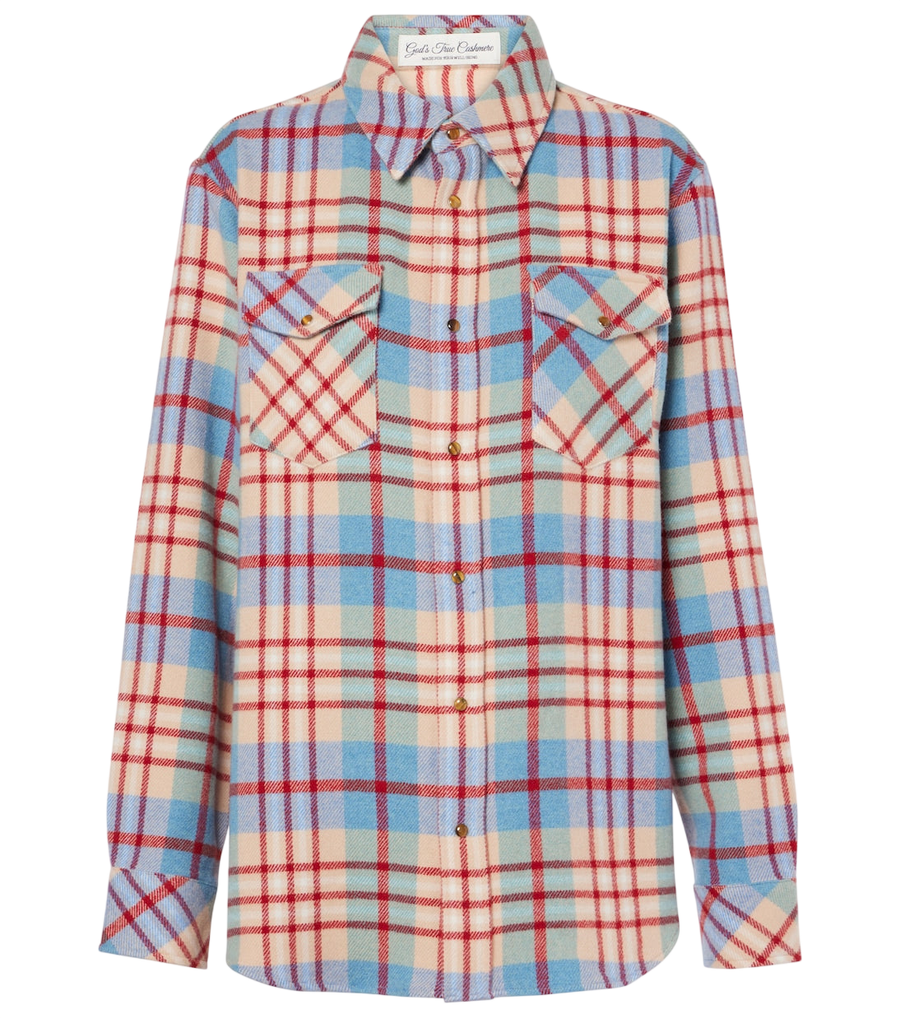 God's True Cashmere Al’s Run plaid cashmere shirt