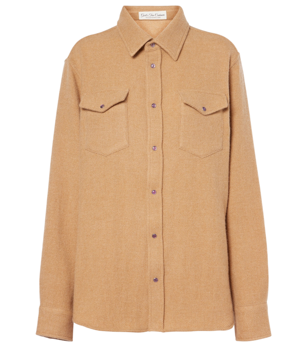 Camisa de cashmere bronze God's True Cashmere