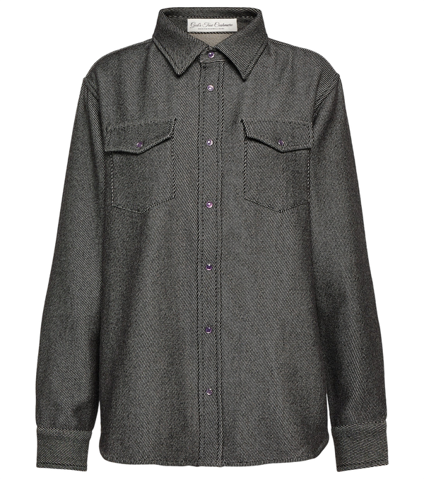 God's True Cashmere Camisa de caxemira e algodão denim