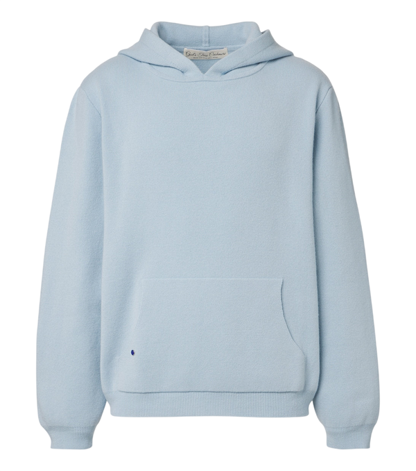 God's True Cashmere Cashmere hoodie with lapis lazuli