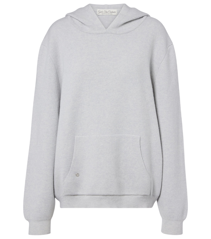 God's True Cashmere Cashmere hoodie with rose quartz
